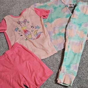 B9🔹️Kirklands Kids Pajama Set - Pink Mermaid and Multicolor